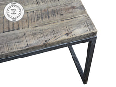 Industrial Metal Factory Indian Solid Wood Coffee Table Natural