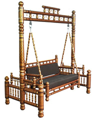 Heritage Indian Hand Carved Painted Swing & Sofa Set 7 pcs