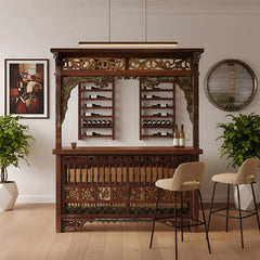 Hand Carved Solid Wood Tall Bar Counter 01