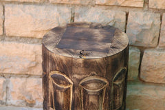 Indian Hand Carved Man Face Solid Wood Coffee Table C137