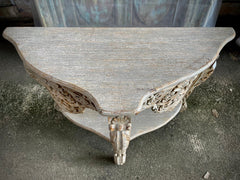 French Arched Hand Carved Indian Solid Wood Console Hall Table