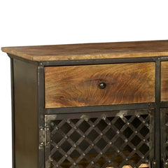 Angle Industrial Iron With Mango Wood 2 Drawers Sideboard 115x40x86cm