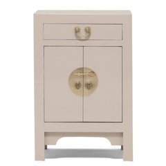 Golden Dragon Oriental Painted Solid Wood Grey Bedside Cabinet 40x35x60cm