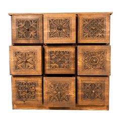 Hand Carved Solid Hard Wood Dresser Chest of Drawers D5