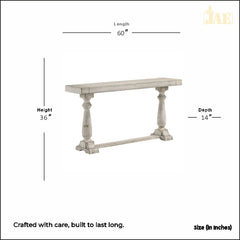 French Provincial Style Pillar Console Table Grey