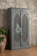 Hand Carved Solid Wooden Cabinet Cupboard Wardrobe D145