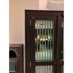 Urban Art Store Wood & Iron Glass Door Cupboard Wardrobe D42