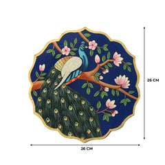 Traditional Rajasthani Hand Painted Peacock Wall Decor Plates 23