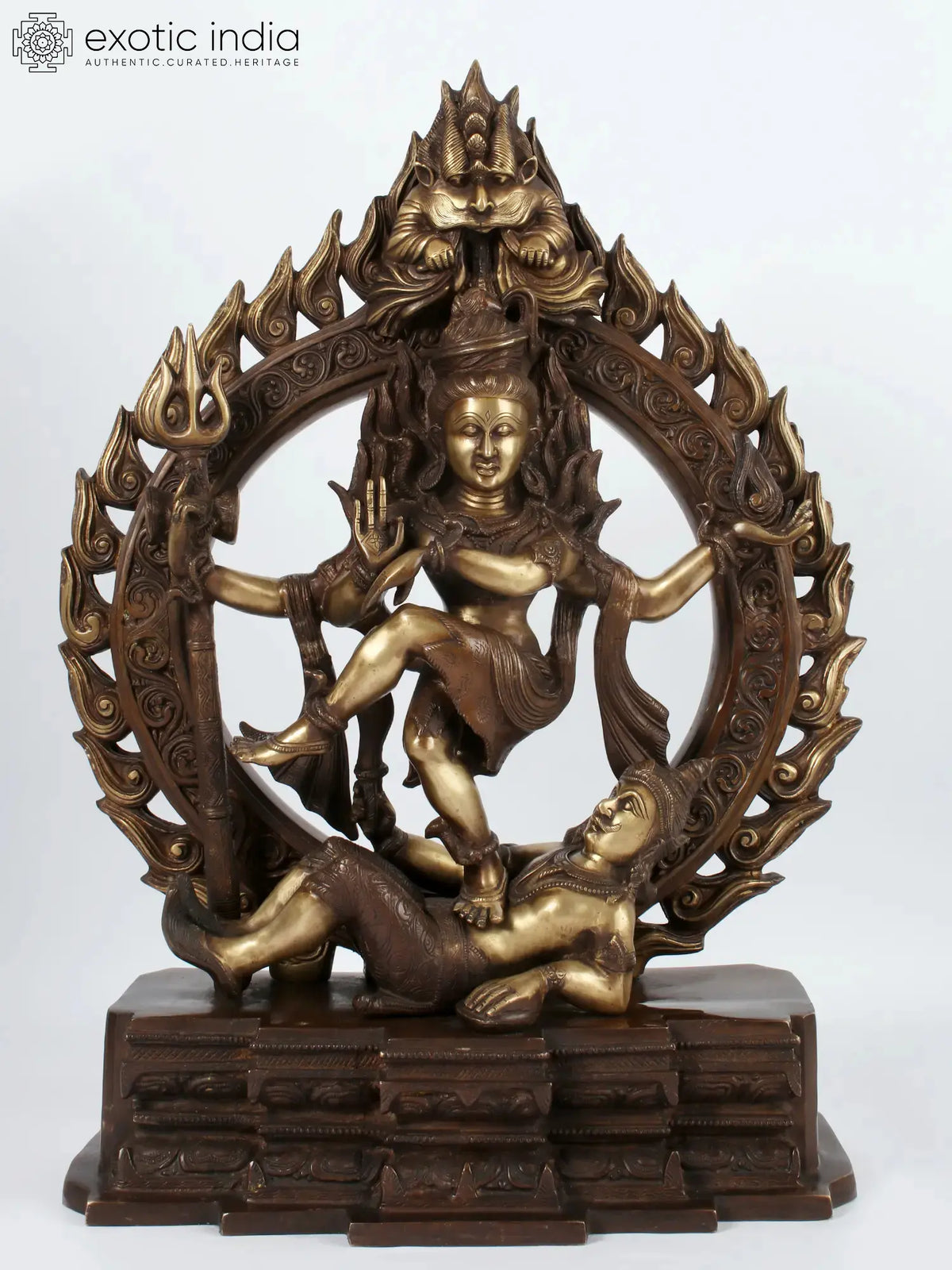 Indian Lord Nataraja Shiva Brass Statue