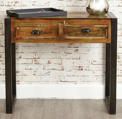 Aspen Reclaimed Wood Industrial Desk Hall Table Console 90cm