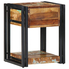 Earth Industrial   metal and wood Bedside Table 17