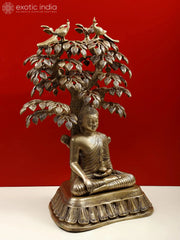 Indian Buddha Idol Under the Tree of Life Buddha In Brass Statue