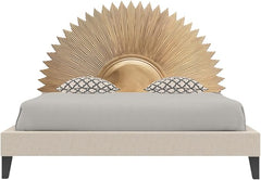 Hand Carved King Size Bed Headboard Bed Head Gold