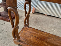 Antique Indian Hand Carved Solid Wood Console Hall Table