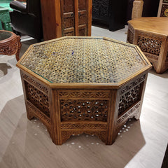 Indian Hand Carved Jali Solid Wood Coffee Table C20