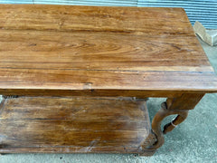 Antique Indian Hand Carved Solid Wood Console Hall Table