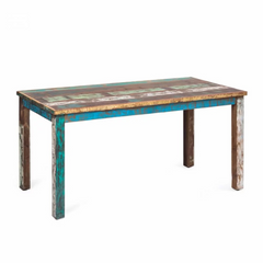 The Attic Solid Wood 6 Seater Dining Table Multicolor