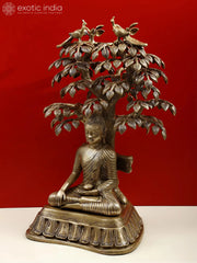 Indian Buddha Idol Under the Tree of Life Buddha In Brass Statue