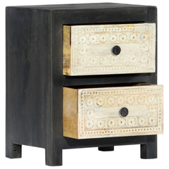 Indian Hand Carved  2-Drawer Solid Wood Bedside Table 18