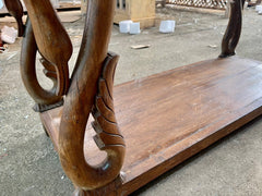 Antique Indian Hand Carved Solid Wood Console Hall Table