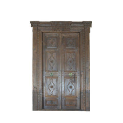 Indian Vintage Antique Hand Carved Reclaimed Teak Wood Door 88