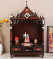 Sheesham Wood Handmade Mandir Home Temple In Brown