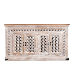 Kalah Jali Hand Carved Solid Wooden Sideboard Buffet 100x180x42cm KLA0150  -  