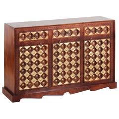 Mogra Antique Brass Work Solid Wood Brass Sideboard D