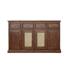 The Attic Francisco Cane Solid Wood Sideboard Honey