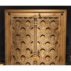 Indian Hand Carved Solid Wooden Cupboard Wardrobe D31
