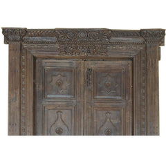 Indian Vintage Antique Hand Carved Reclaimed Teak Wood Door 88