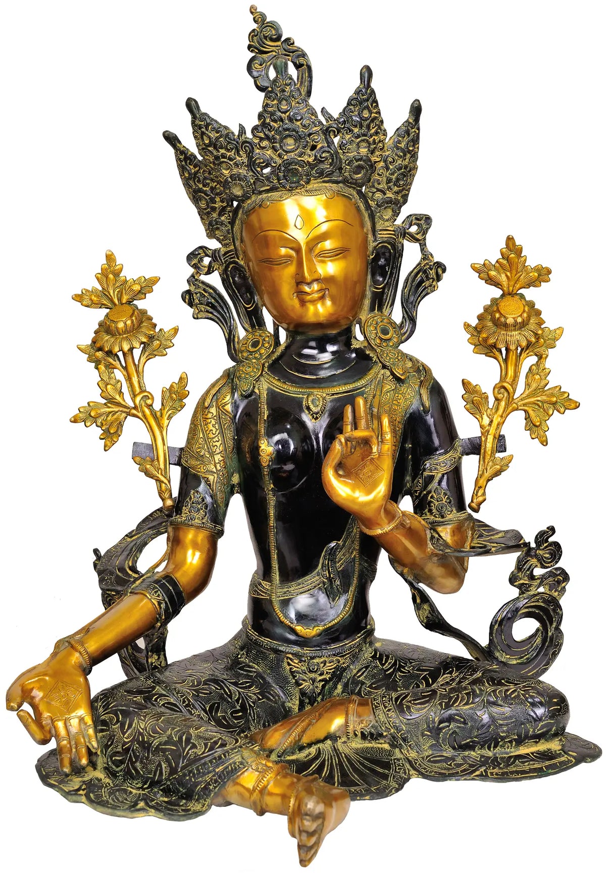 Indian Buddha Tibetan Buddhist Buddha In Brass Statue