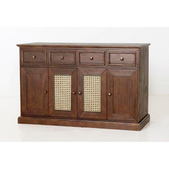 The Attic Francisco Cane Solid Wood Sideboard Honey