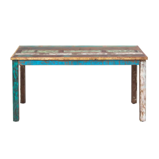 The Attic Solid Wood 6 Seater Dining Table Multicolor