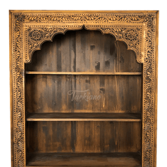Mehrab Indian Hand Carved Solid Wood Bookshelf B28