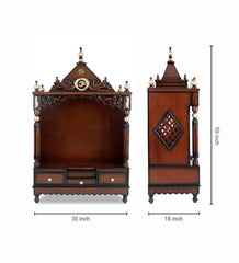 Sheesham Wood Handmade Mandir Home Temple In Brown