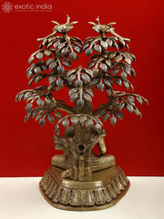 Indian Buddha Idol Under the Tree of Life Buddha In Brass Statue