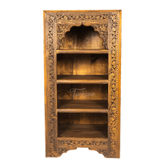 Mehrab Indian Hand Carved Solid Wood Bookshelf B29