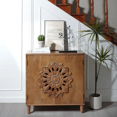 Indian Handmade Solid Wood Carved Cabinet