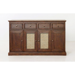 The Attic Francisco Cane Solid Wood Sideboard Honey