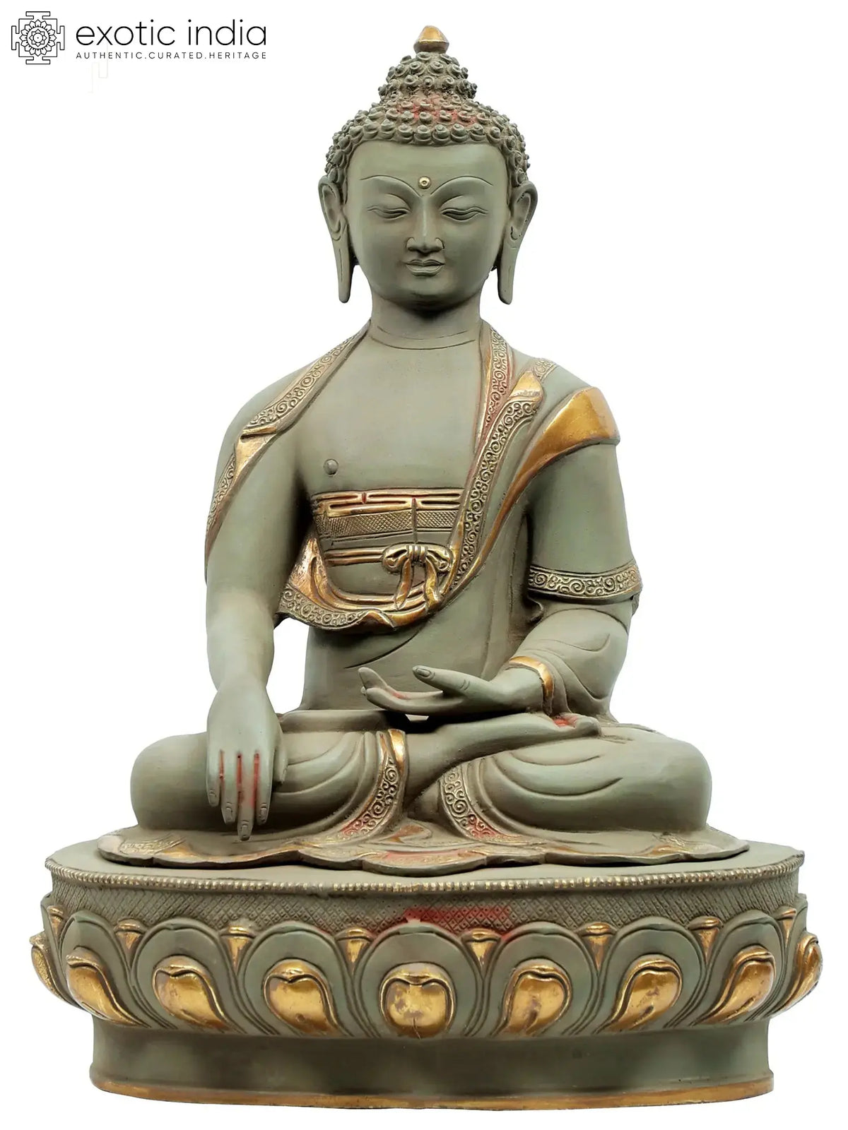 Indian Buddha Tibetan Buddhist Buddha In Brass Statue