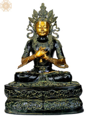 Indian Crown Buddha Tibetan Buddhist Buddha In Brass Statue