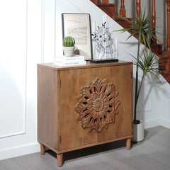 Indian Handmade Solid Wood Carved Cabinet