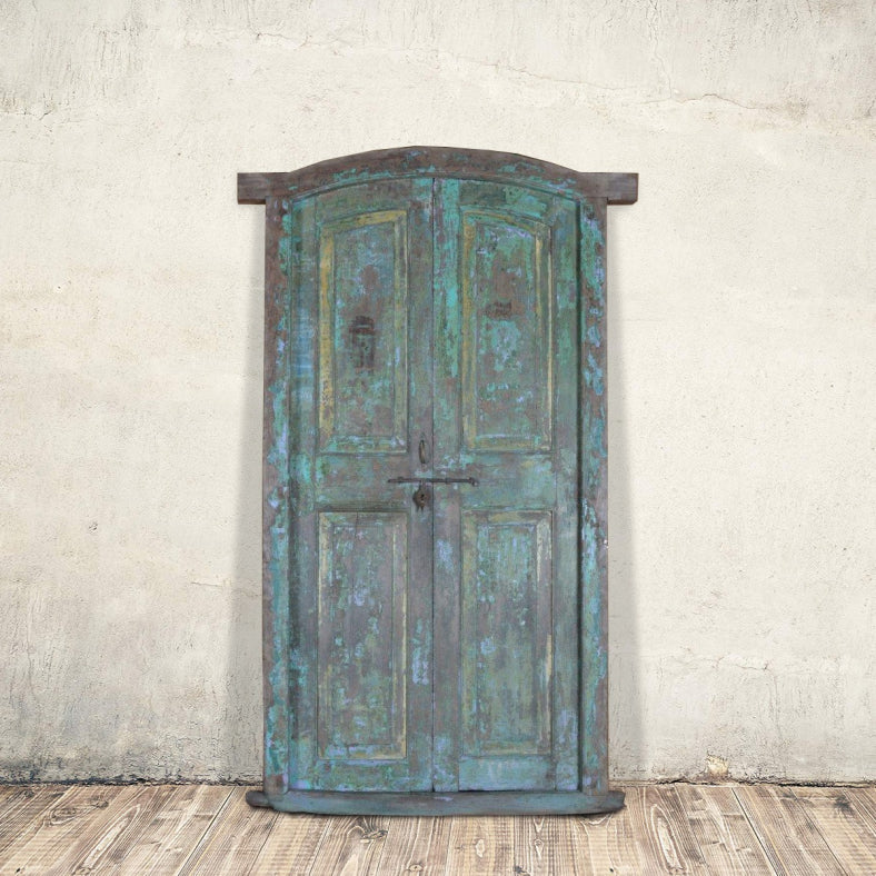 Indian Vintage Antique Hand Carved Reclaimed Teak Wood Door 89