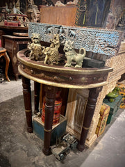Antique Indian Brass Work Rajasthan Console Table