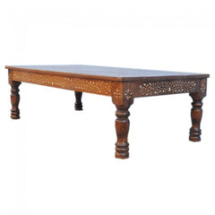 Indian Range Rich Bone Inlay Honey Coffee Table