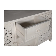Indian Hand Carved 2 Door 3 Drawer Solid Wood Sideboard
