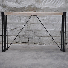 Barn wood Industrial Console Table-Whitewash-150-35-45 CM