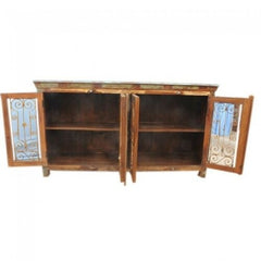 Reclaimed wood Metal Curly Jali large Sideboard 180cm