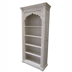 Mehrab Indian Carved bookshelf Arch Window Antique style Jharokha book display shelf B11  -  